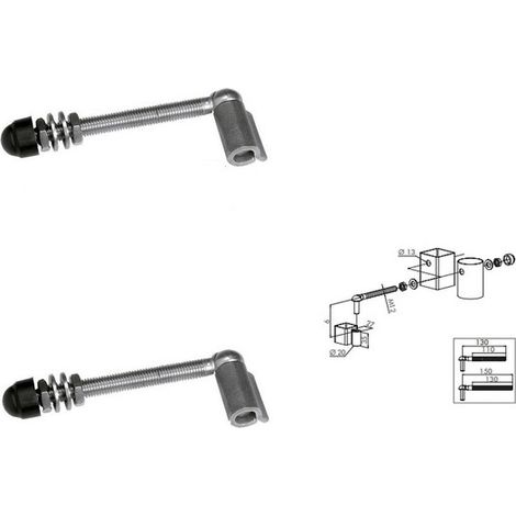Locinox – Charnières M12 en acier inoxydable pour portillon de jardin – 2 supports à souder L 130mm – Vendu par 2 – Charge maximale élevée