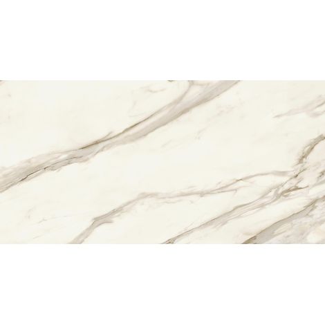 Carrelage effet Marbre Blanc Calacatta Sublime 150x75x0,9 cm Brillant Orsiano - Sol et mur intérieur (vendu par carton de 2,25 m²) - RO'MA CARRELAGE
