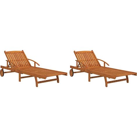 Maison Exclusive - Tumbonas de madera maciza de acacia 2 unidades (1/5)