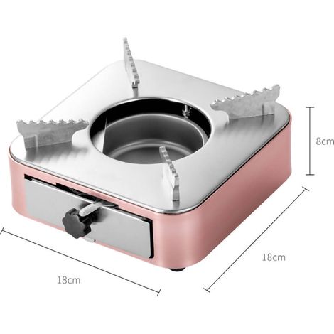 Réchaud de pique-nique portable de type tiroir, mini-marmite pour usage domestique, hôtel et restaurant, réchaud à sec, réchaud à alcool, or rose. (1/5)