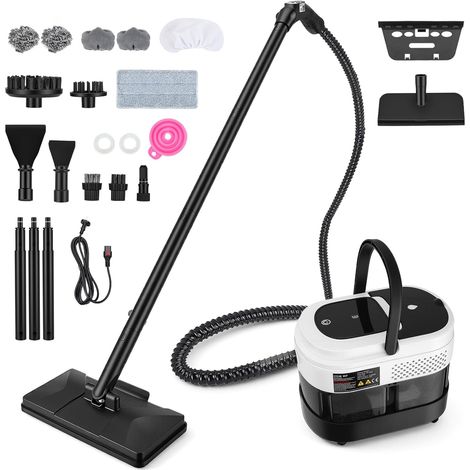 Nettoyeur Vapeur avec Réservoir 1,6L, Nettoyeurs Vapeur avec Serpillière 1500W Nettoyeur Vapeur Multifonction, Kit d’Accessoires 21 Pièces pour Sol, Carrelage, Tapis, Fenêtre (1/5)