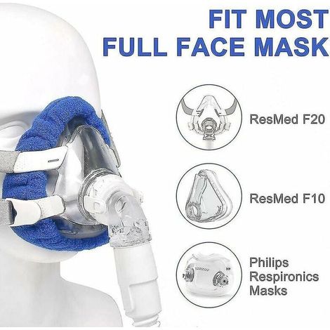 Bleu Lot de 4 doublures de masque Cpap souples Masque intégral Cpap couvre les accessoires respiratoires (1/4)