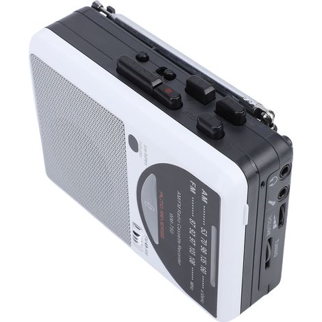 Retro-Kassettenrekorder mit AM/FM-Radio, tragbarem Kassettenplayer, eingebautem großen Lautsprecher und 3,5-mm-Kopfhöreranschluss (1/5)