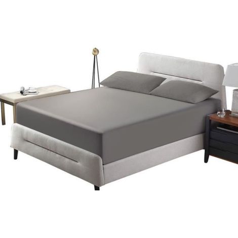 Protege Matelas - Imperméable TPU - Coton Respirant Anti Acariens - 120x200 cm - Gris (1/4)
