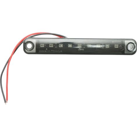 Luce di posizione laterale a LED sottile 12-24V rosso fumé 100x15x10mm FR0176 (1/4)