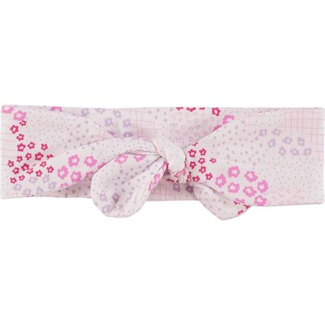 Cerchietto in jersey rosa chiaro Döll con piccoli fiori (1/3)