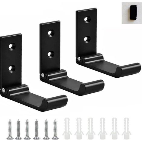 Juego de 3 ganchos de pared plegables, ganchos de aluminio flexibles de 90 grados para toallas y ropa. (1/2)