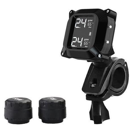 KZQ Motorrad-Reifendruckkontrollsystem (TPMS) mit 2 externen Sensoren, LCD-Bildschirm, Anti-Off-Alarmsystem und wasserdicht (1/5)