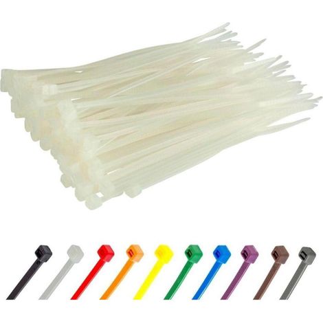 Kabelbinder 100 Stück 100 x 2,5 mm UV-beständig 8,1 kg weiß (1/5)