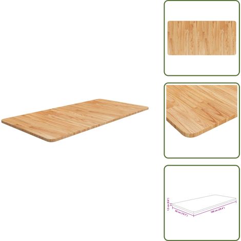 Waschtischplatte Hellbraun 100x50x1,5 cm Massivholz Behandelt - Waschtischplatte - Eiche - Holz Platte - Arbeitsfläche - Badrenovierung (1/5)