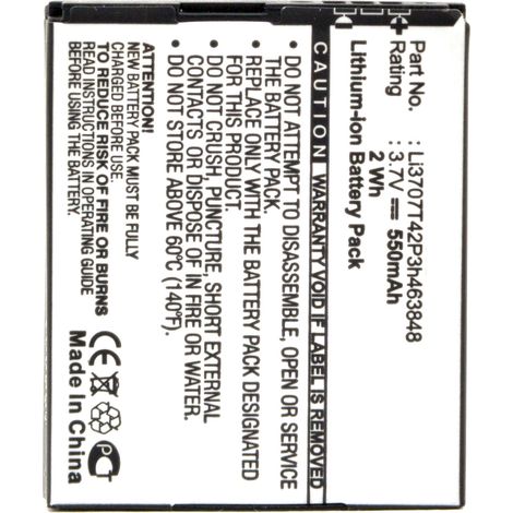 NX - Batterie téléphone, smartphone, GSM pour Vodafone 3.7V 550mAh - LI3707T42P3H463848 (1/3)