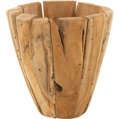 Cache-Pot en Bois "Jack Teck" 40cm Naturel (1/3)