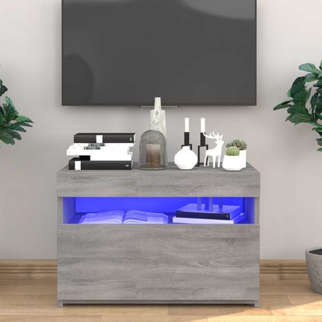 vidaXL Mueble de TV con luces LED gris Sonoma 60x35x40 cm (1/2)