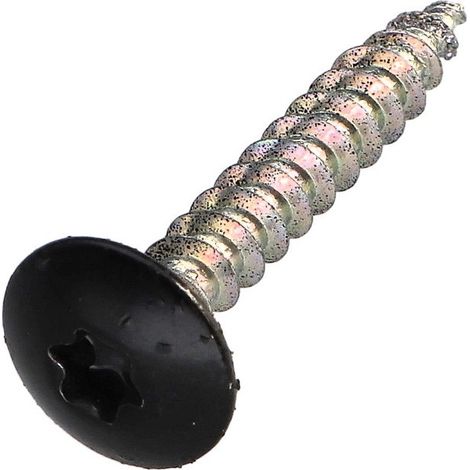 Vis Penture 6X40 Filetage partiel TORX T30 Acier zingué Laqué noir 9005-30 pièces