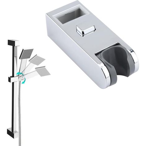 Support de pomme de douche pour barre coulissante, 30x15cm Support de barre coulissante pour douche en ABS chromé Support de Pommeau de Douche Réglable pour salle de bain à domicile ou hôtel (1/5)