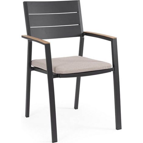 Sedia da giardino Bolzano Zefiro 58,5x55,5 alluminio antracite (1/5)