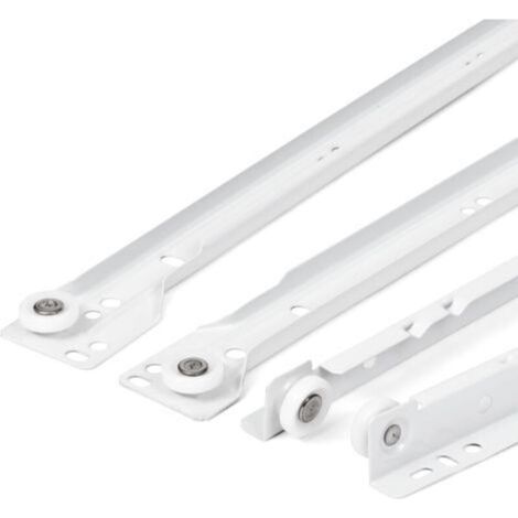 Coulisse Tiroir 14 pouces - Lot de 2 (1 paire) Rails pour Tiroir Coulissants, en blanc, Système de Glissière à Sortie Partielle - Kit de Tiroir Coulissants à montage facile