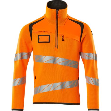 Mascot Strickpullover mit kurzem Reißverschluss M hi-vis orange/dunkelanthrazit (1/4)