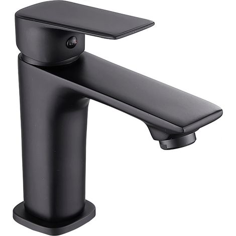 Rubinetto Miscelatore per lavabo bagno Nero opaco completo di accessori X001-1-B (1/5)