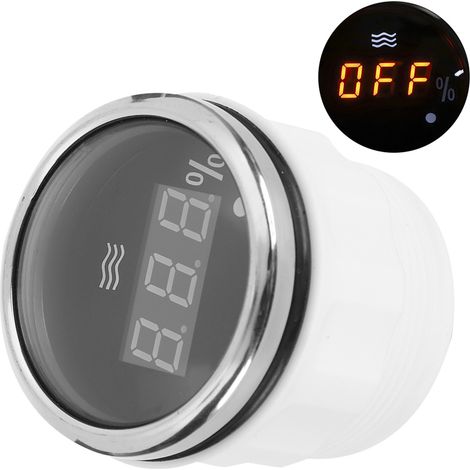 Jauge de niveau d'eau numérique 52mm 2in étanche anti-buée LED avec alarme intelligente pour auto bateaux (cadran noir 24033Ohm norme US) (1/5)
