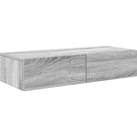Maison Exclusive - Wandregal mit Schubladen Grau Sonoma 80x33x17