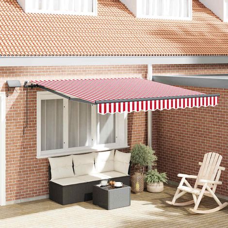 Tenda retrattile Rosso e Bianco 350 x 250 cm vidaXL (1/5)