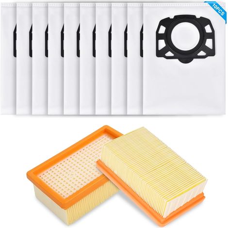 Kit 12 Sac Aspirateur pour WD4 WD5 WD6 MV4 MV5 MV6, Sac Aspirateur avec 2 Filtre, pour Karcher WD4/MV4/MV6/WD5P (1/5)