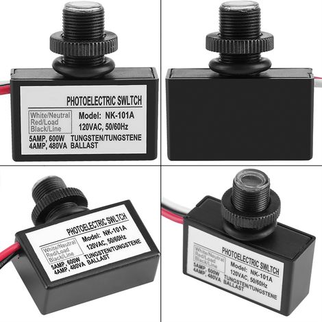 Détecteur de Lumière 120VAC, Interrupteur Photocell Automatique pour Éclairage Extérieur/Intérieur
