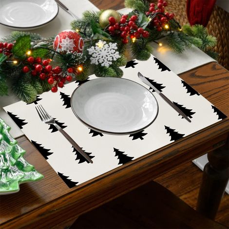 Placemat - Coton Et Lin - Isolant Thermique Et Imperméable - Pour Table De Salle À Manger Et Cuisine - 42 x 32 cm - Lot De 4 (1/5)