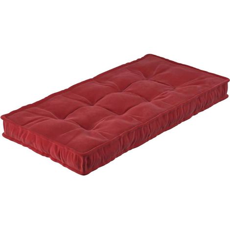 Matelas coussin Sweet Drop en velours - Rouge Cerise (1/2)