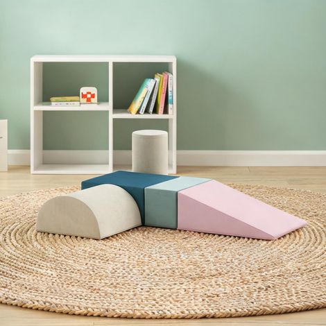 Set de motricité en velours avec toboggan et blocs (1/5)