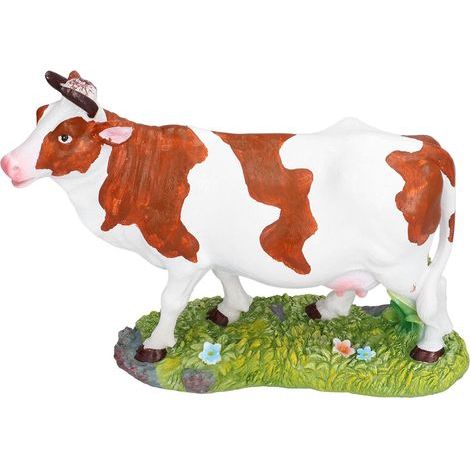 Statuette de Vache en Résine Décorative, Sculpture Animale Tête Levée pour Décoration Intérieure (1/5)