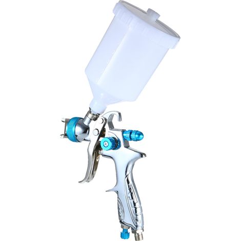 Pistolet à peinture à gravité avec godet de 600 ml et buses de 1,4 mm/1,7 mm/2,0 mm pour la pulvérisation et le nettoyage des murs, meubles, clôtures, armoires, tables et chaises. (1/5)