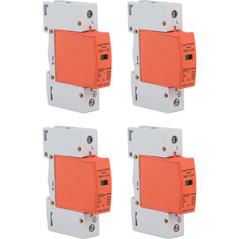 Lot de 4 parafoudres monopoints pour montage sur rail DIN, protection contre les surtensions, 420 V CA, RMU1-C40 (1/5)