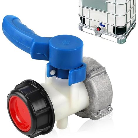 Vanne Papillon Adaptateur pour Réservoir IBC,Adaptateur Universel IBC DN50 75mm,Connecteur de Contrôle de Sortie de Vidange,pour Réservoir D'eau de Pluie (1/5)