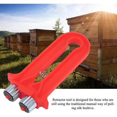 Estructura de alambre para colmenas + manguito de engaste + juego: abrazadera de alambre para apicultura, ruedas metálicas, hierro PP rojo, tensor 13 x 6,4 cm (1/5)
