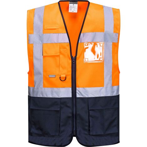 Gilet Executive Warsaw Colore: Arancione/navy Taglia M - Portwest