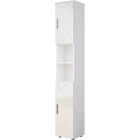Meuble de rangement de salle de bain Irma, Blanc Haute brillance, 30 x 192 cm, Vicco (1/5)