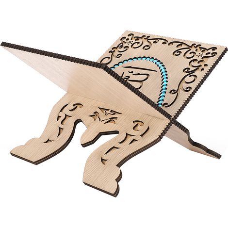 Étagère pliante vintage pour Coran, support de rangement pour livres de prières musulmans en bois sculpté, pliable. (1/5)