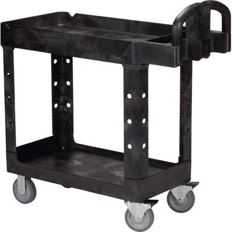 Carrello da tavolo con 2 piani di carico L770xB420mm nero Trgf.226kg