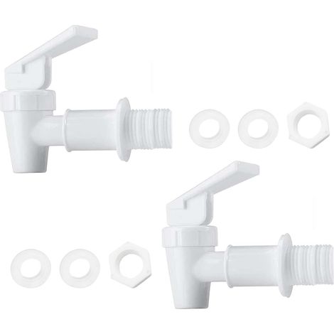 2 Pcs Embouteillage Robinet Seau de bière en Plastique Robinet de Baril de Distributeur de Boisson pour Seau de Fermentation Fabrication de vin bière (Blanc, 18mm) (1/5)