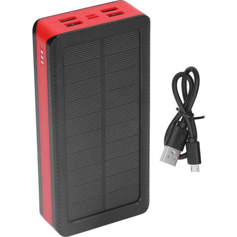 Power bank solare Toivize da 30000 mAh con 32 LED e 4 porte USB – Ricarica solare e USB – Campeggio – Escursionismo e situazioni di emergenza (1/5)