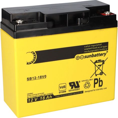 SUN Battery SB12-18V0 AGM Akku 12V 18Ah Blei-Akku mit VDS (1/5)