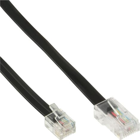 1 Câble Téléphone 3 m, Connecteur RJ45, Connecteur RJ11, Noir, Intérieur