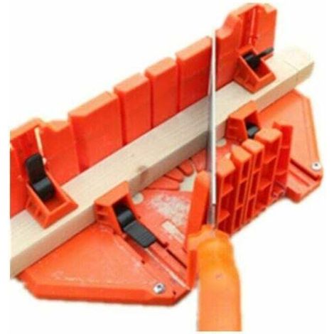 Boîte à Onglets en Plastique, Boite à Coupe pour Onglets avec Compartiment de Scie Boîte de Scie à Onglets Outil de Coupe pour Angle de Coupe 0° 22.5° 45° 90° Conçu, pour les Travaux Archit (1/5)