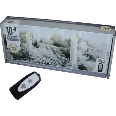 Starterset 10 Kabellose LED Baumkerzen mit Fernbedienung Funkkerzen Timer (1/3)