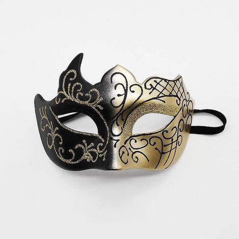 one Piece Half Face Painted - Black Gold Half Face Painted Mask For Men Spray Paint Mask For Men And Women (1/3)