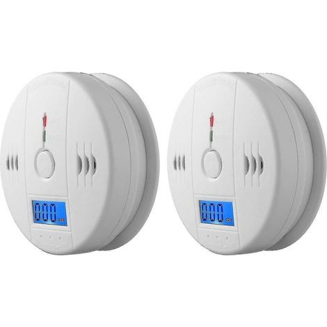 2 Pack Smoke Detector And Carbon Monoxide Detector Alarm With Lcd Display A (1/5)