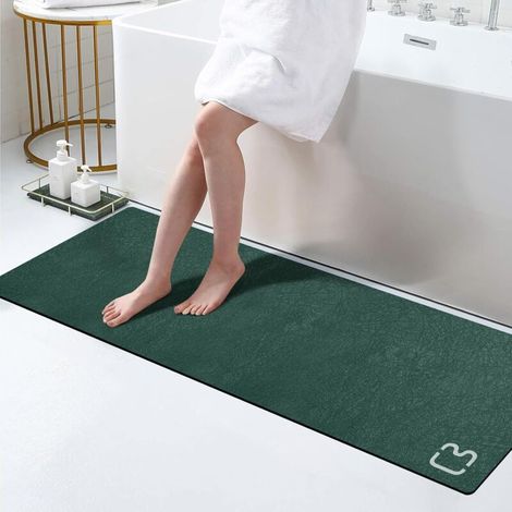 Tapis de bain longs, antidérapants, absorbants, à séchage rapide, fins, avec dos en caoutchouc, faciles d'entretien, 40 x 120 cm (1/5)