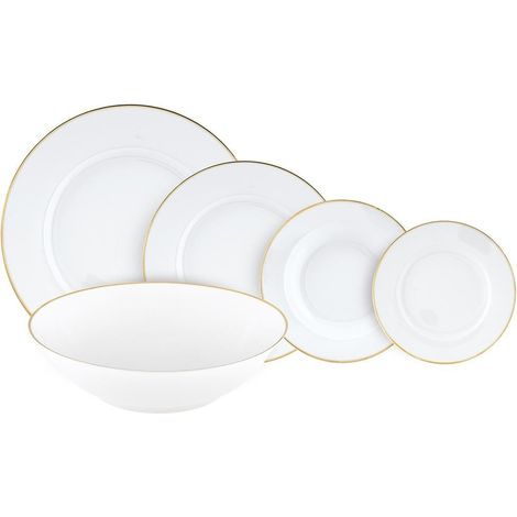 Service de table en porcelaine élégante 38 pièces Gold Chic